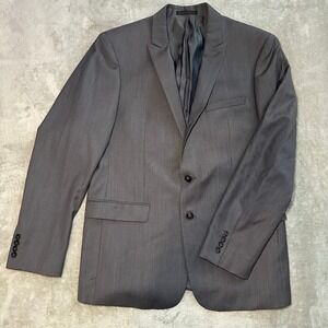 Calvin Klein Wool Blazer Men Size 42R Gray Extreme Slim Fit 2 Button Suit Jacket